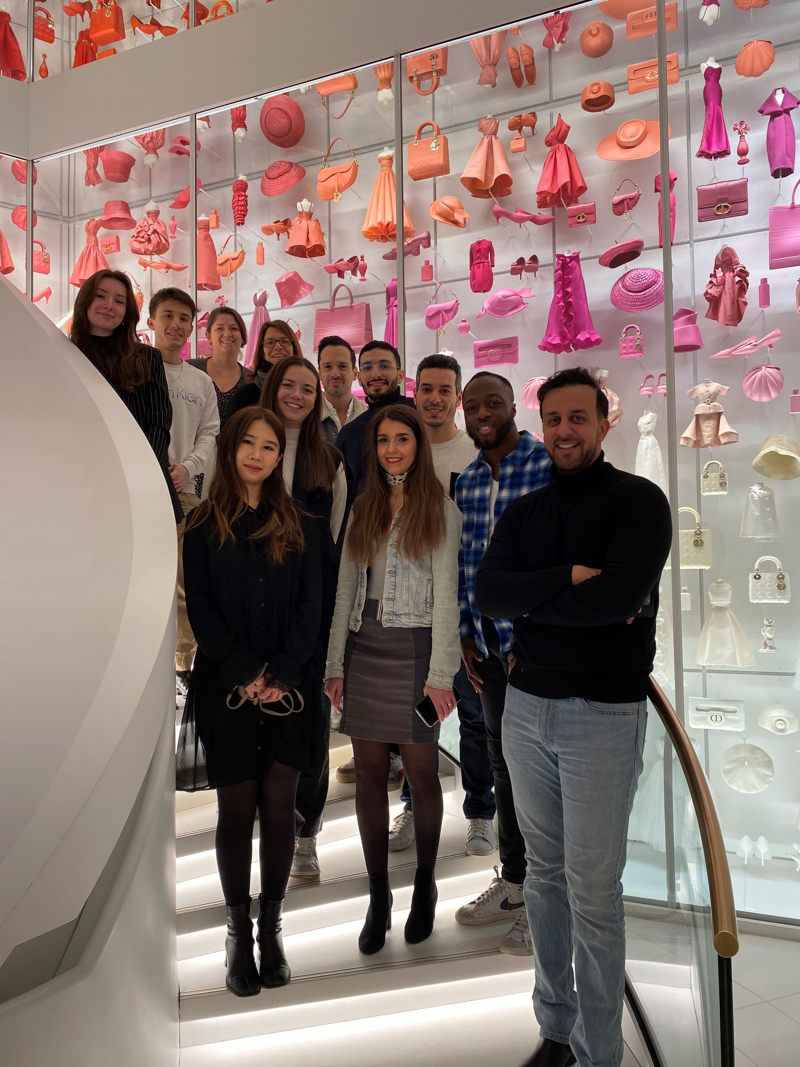 Marwane with members of the Dior customer service delivery team